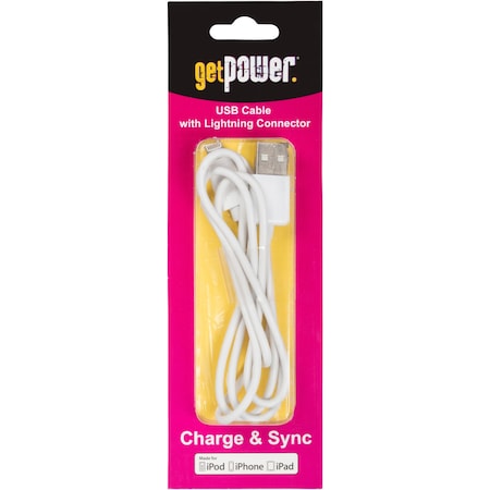 Get Power GetPower 3 ft. L Lightning to USB Cables 1 pk GP-USB-IPH5